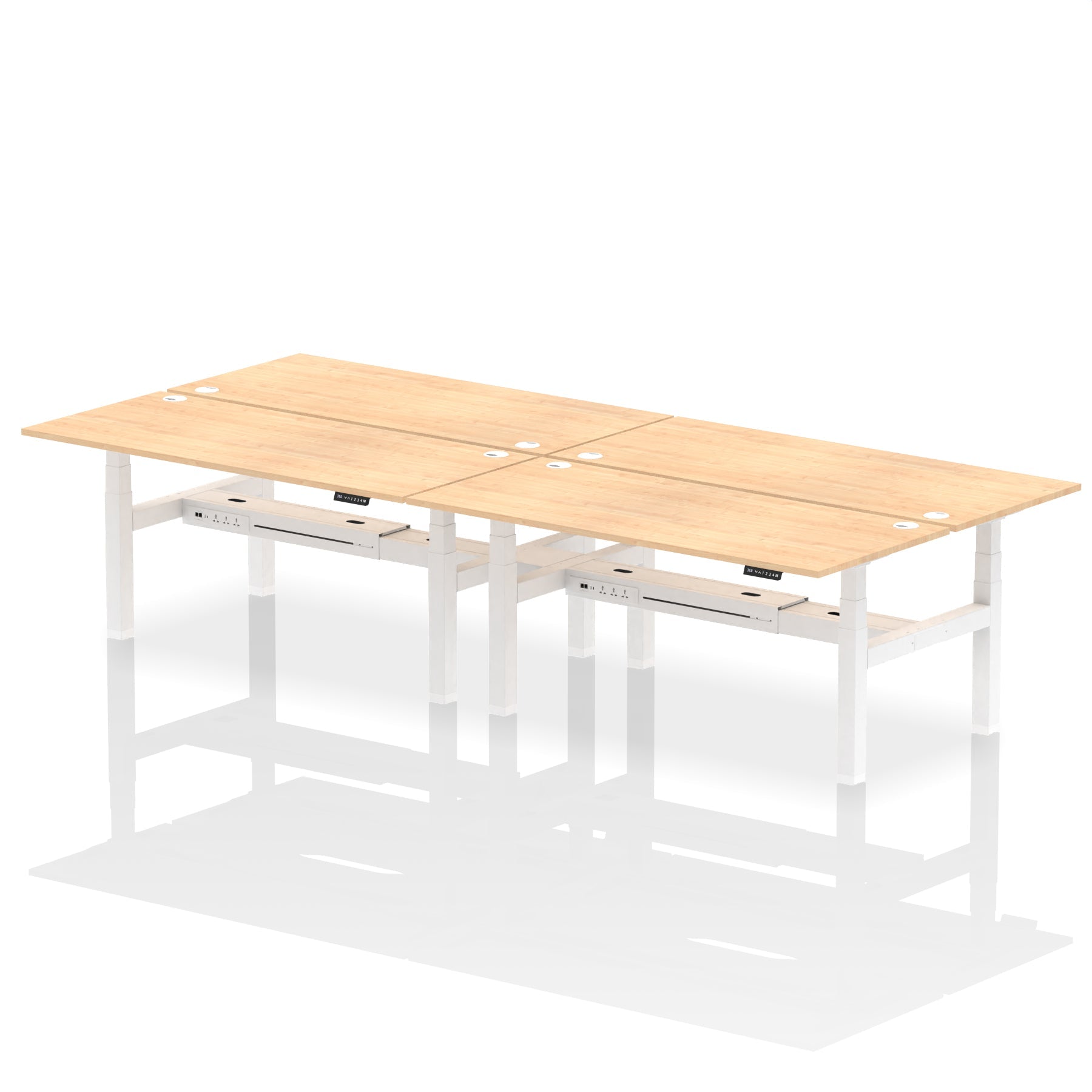 Air Back-to-Back Height Adjustable Bench Desk - 4 Person - Ergometric