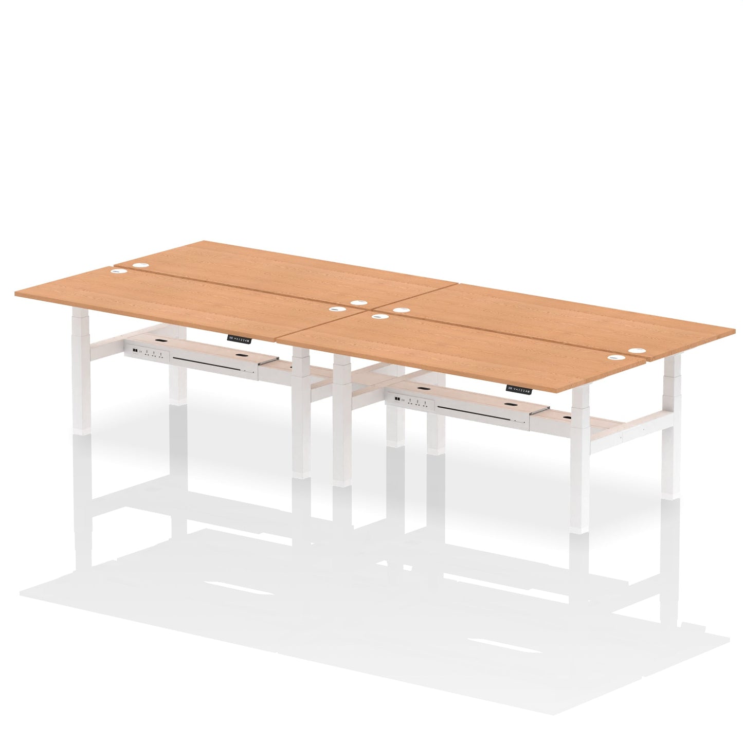 Air Back-to-Back Height Adjustable Bench Desk - 4 Person - Ergometric