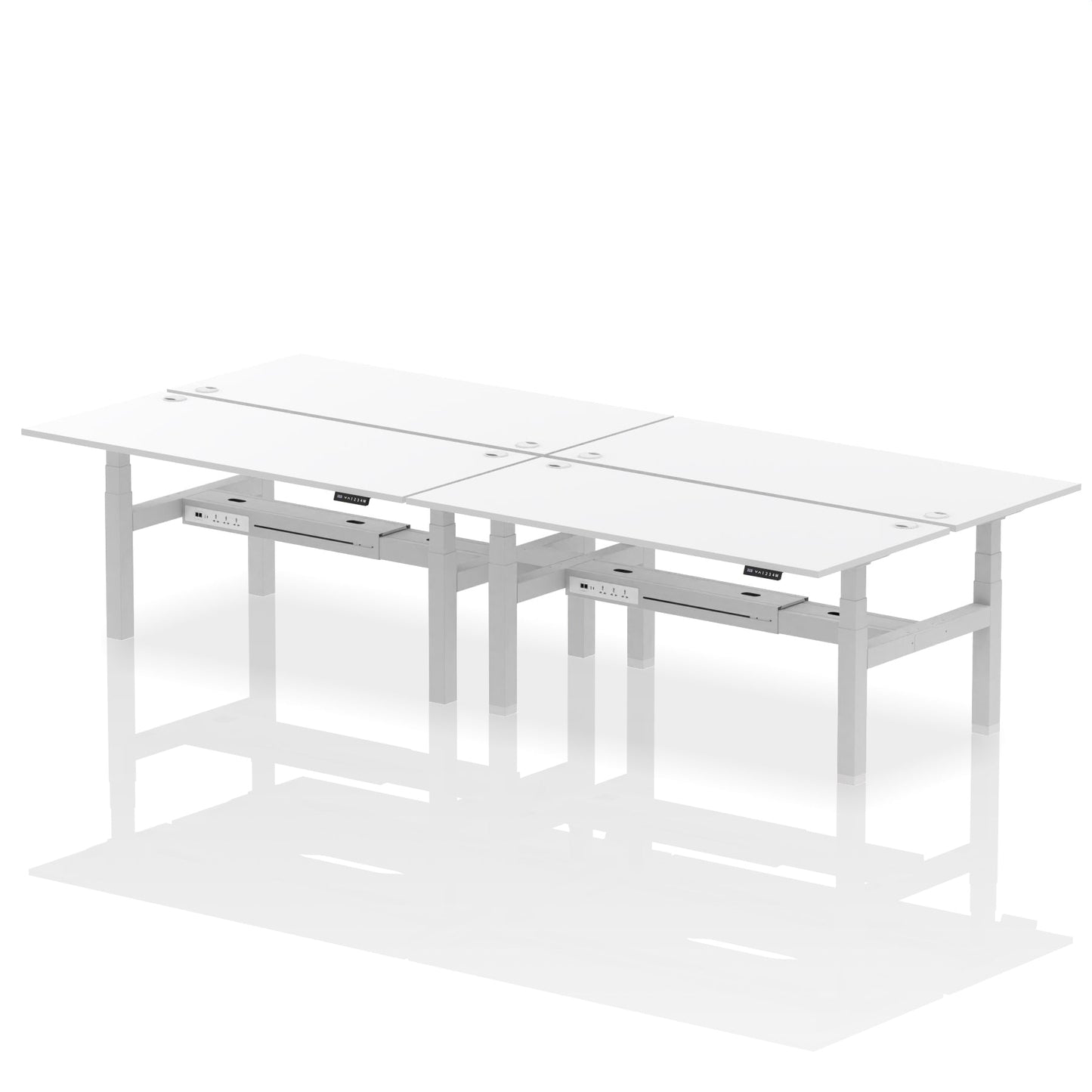 Air Back-to-Back Height Adjustable Bench Desk - 4 Person - Ergometric