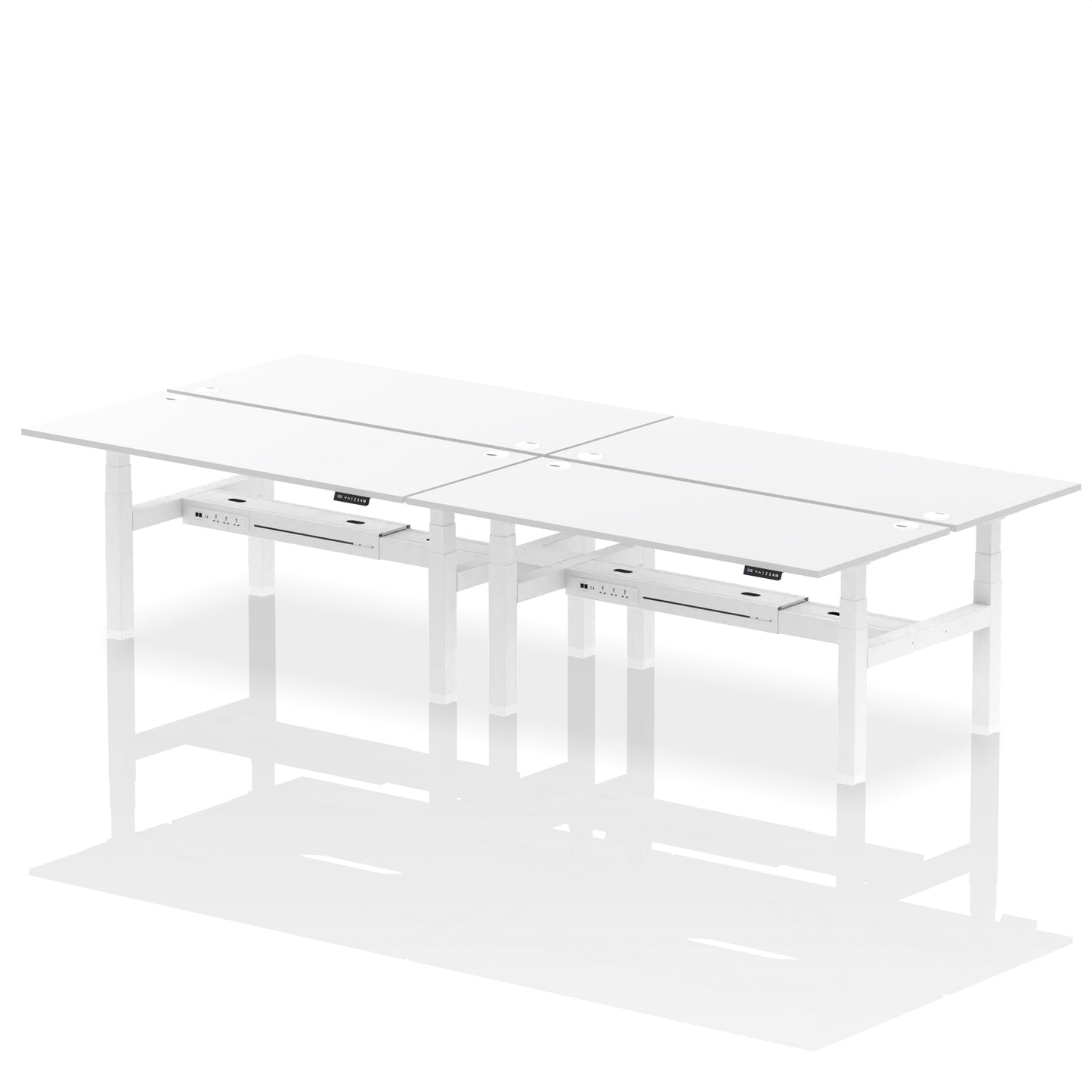 Air Back-to-Back Height Adjustable Bench Desk - 4 Person - Ergometric