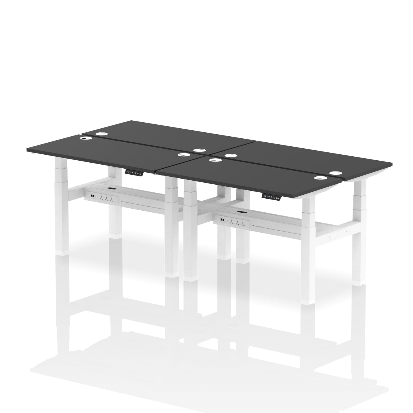 Air Back-to-Back Slimline Height Adjustable Bench Desk - 4 Person - Ergometric
