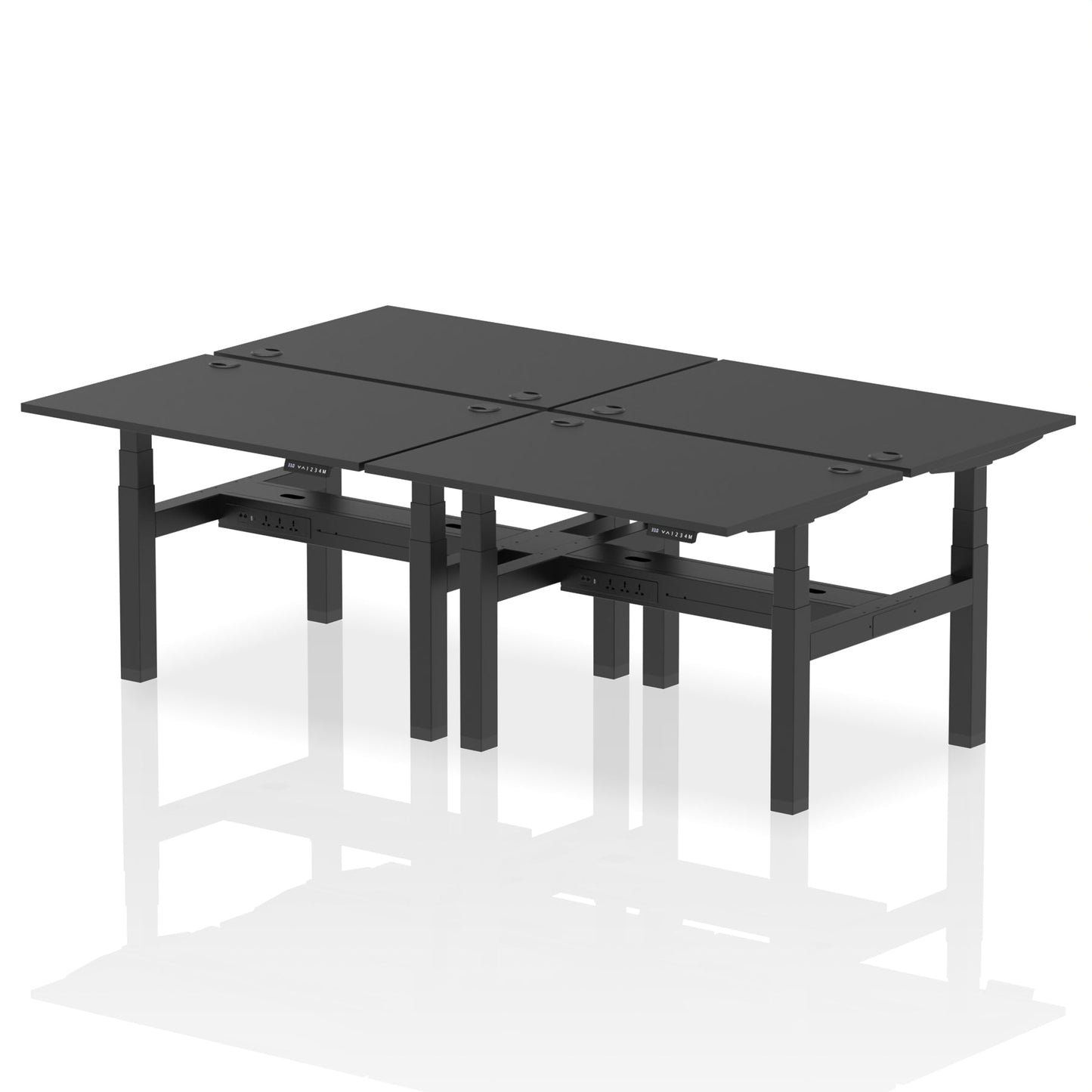 Air Back-to-Back Height Adjustable Bench Desk - 4 Person - Ergometric