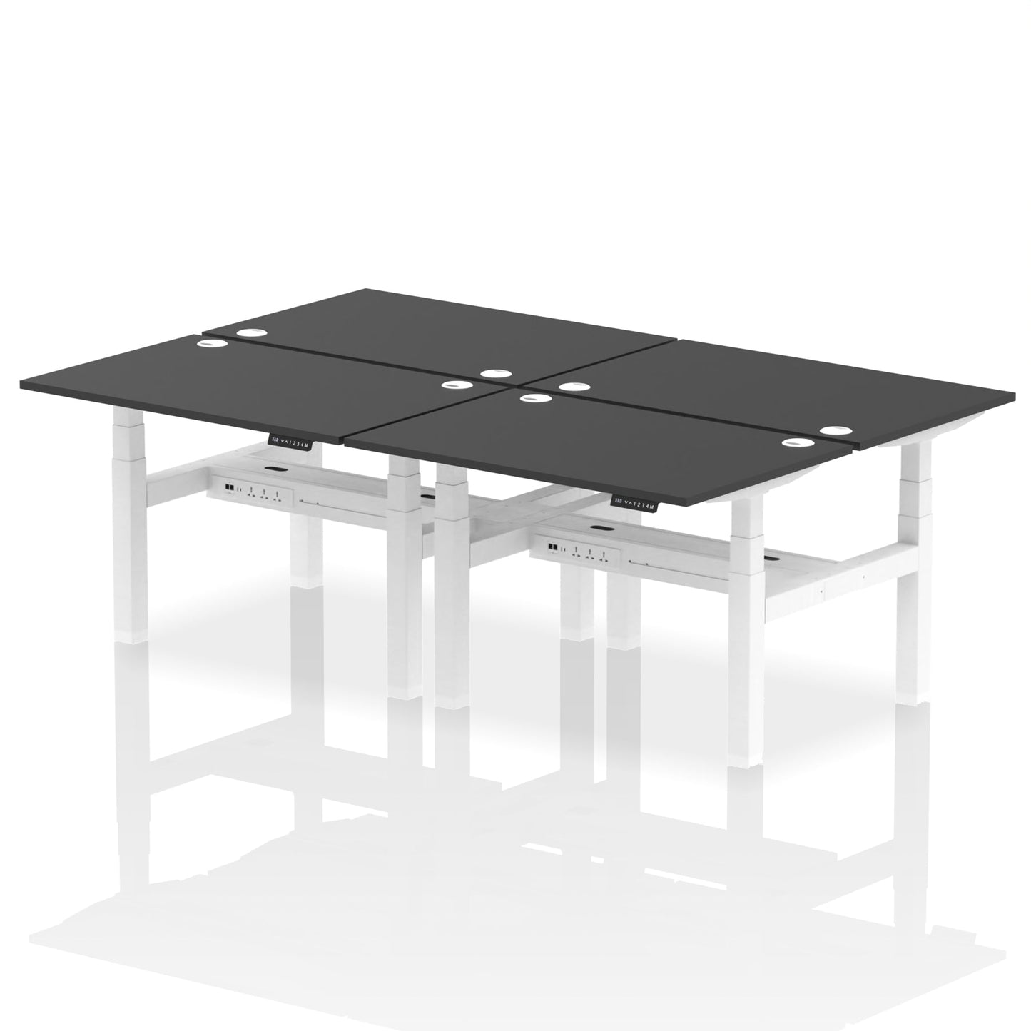 Air Back-to-Back Height Adjustable Bench Desk - 4 Person - Ergometric
