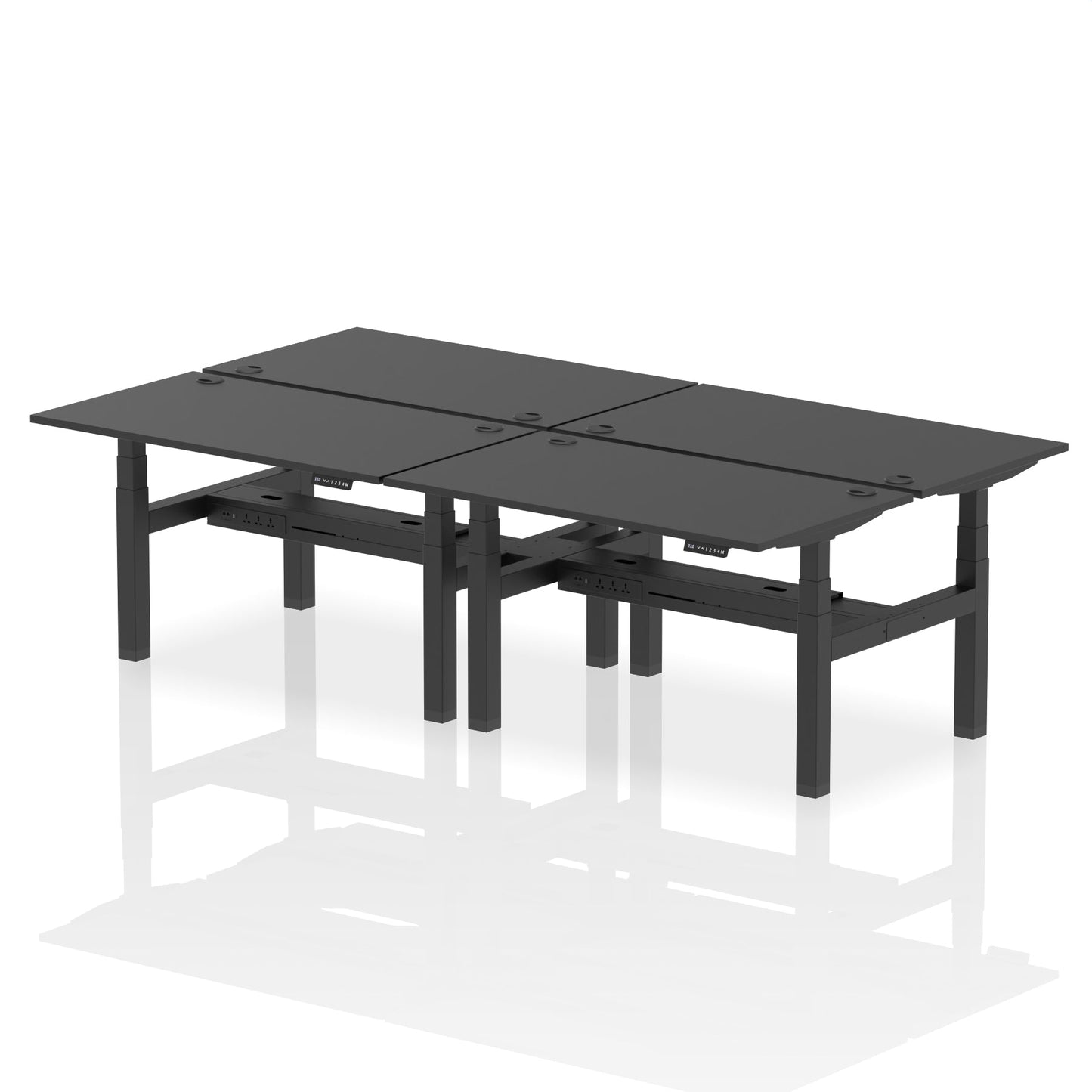 Air Back-to-Back Height Adjustable Bench Desk - 4 Person - Ergometric