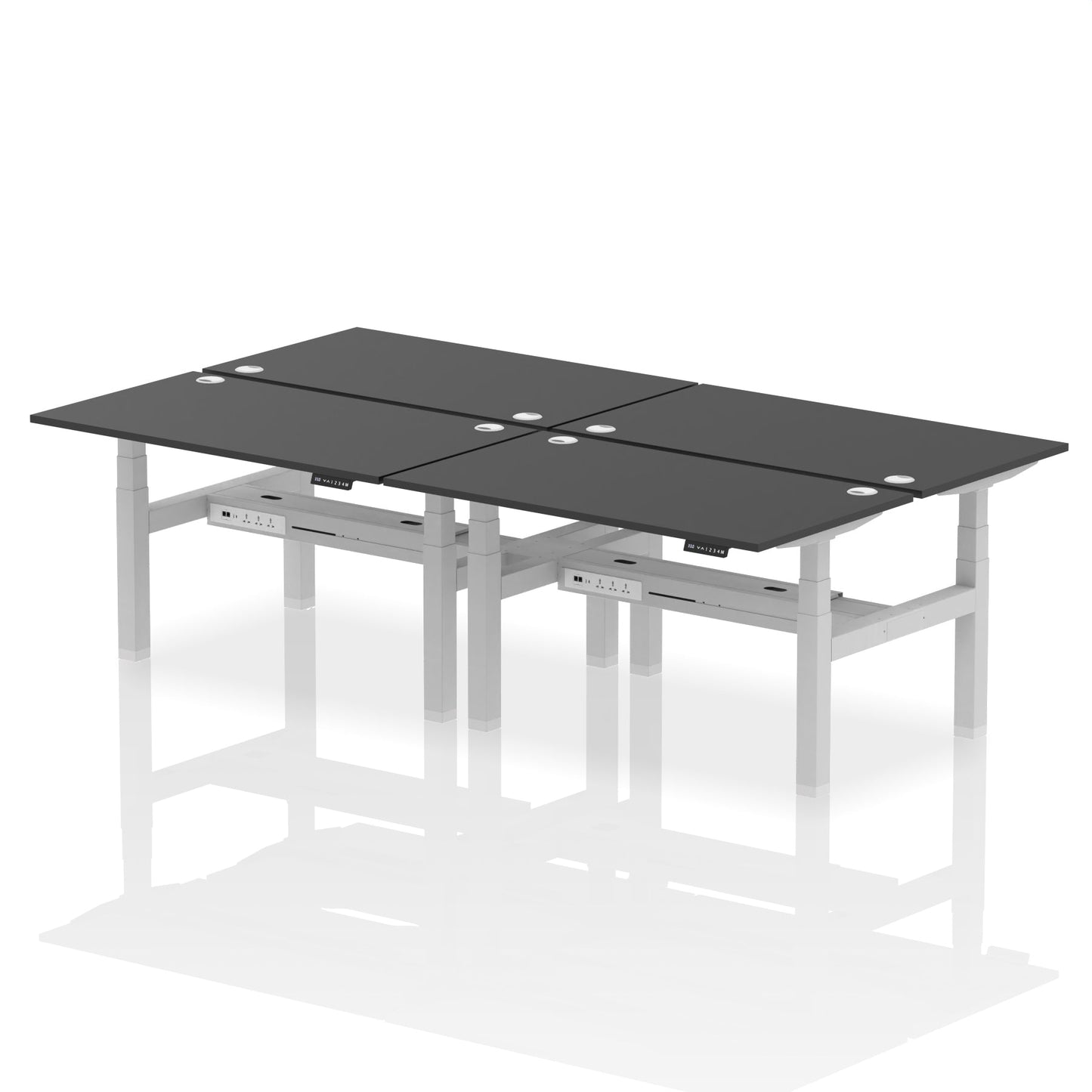 Air Back-to-Back Height Adjustable Bench Desk - 4 Person - Ergometric
