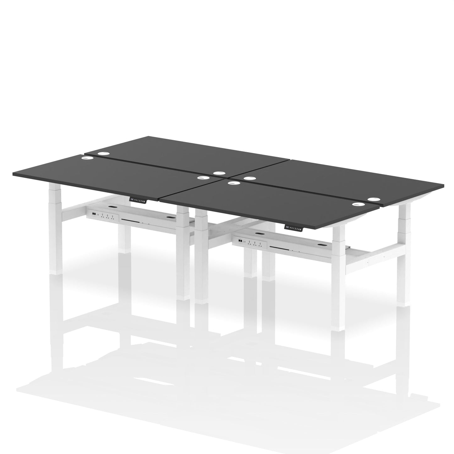 Air Back-to-Back Height Adjustable Bench Desk - 4 Person - Ergometric