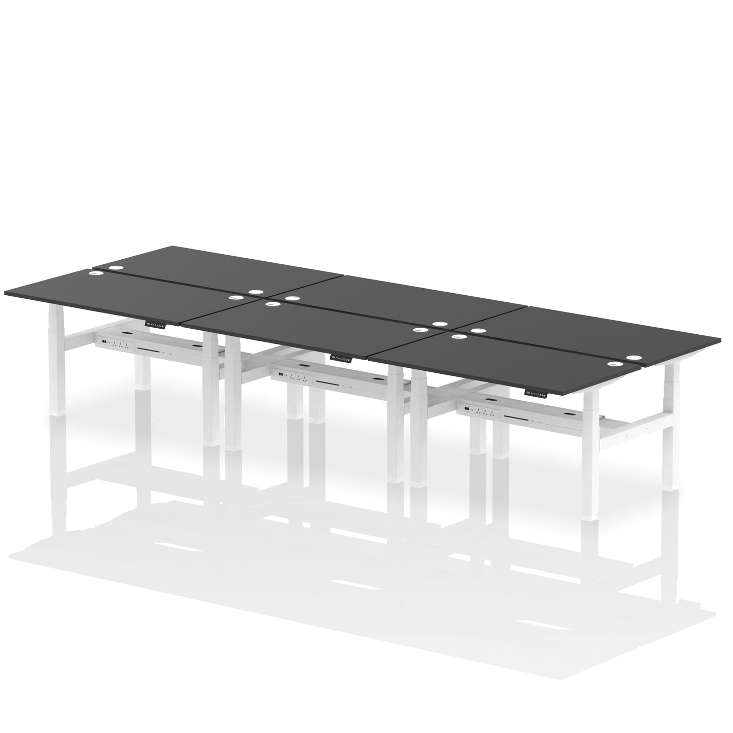 Air Back-to-Back Height Adjustable Bench Desk - 6 Person - Ergometric