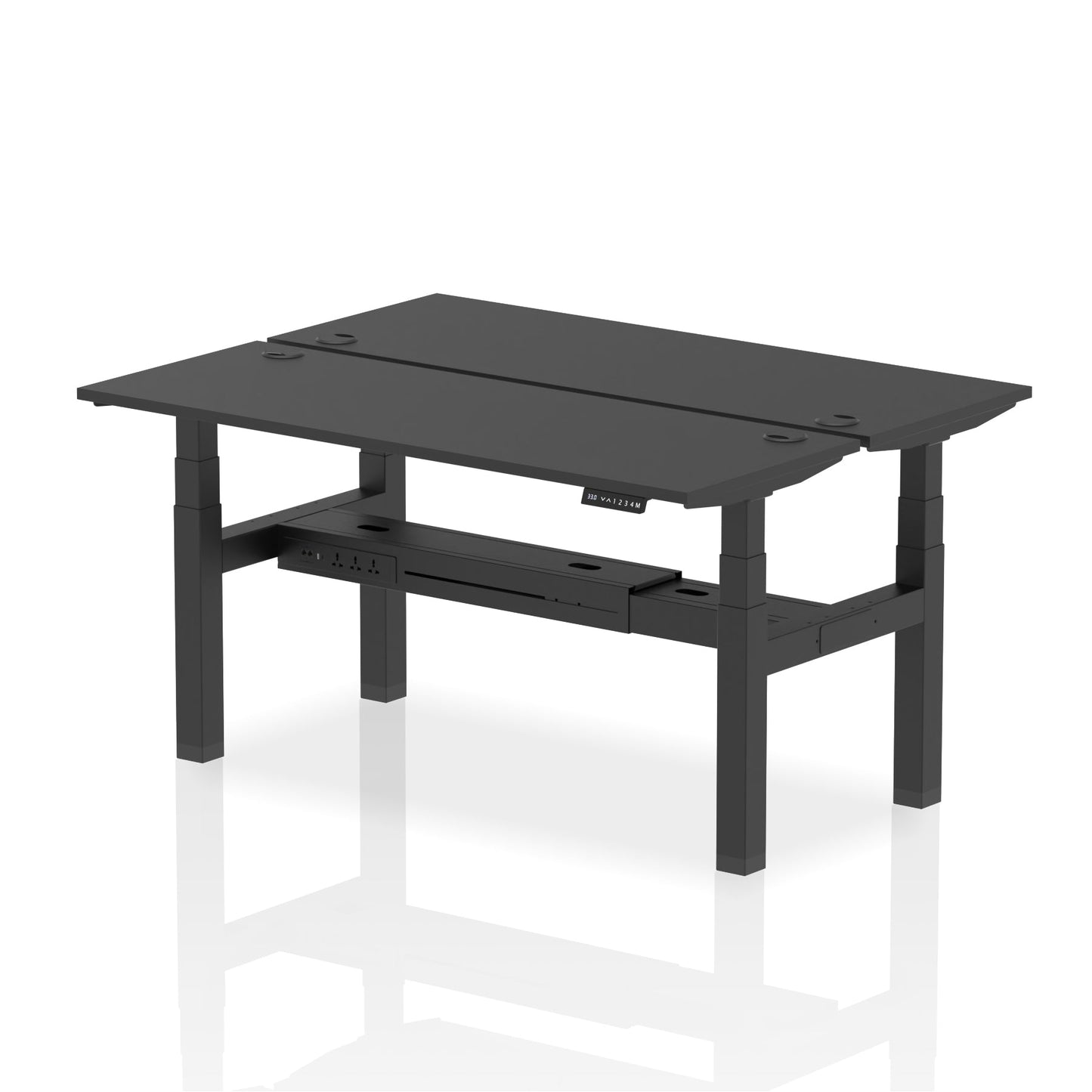 Air Back-to-Back Slimline Height Adjustable Bench Desk - 2 Person - Ergometric