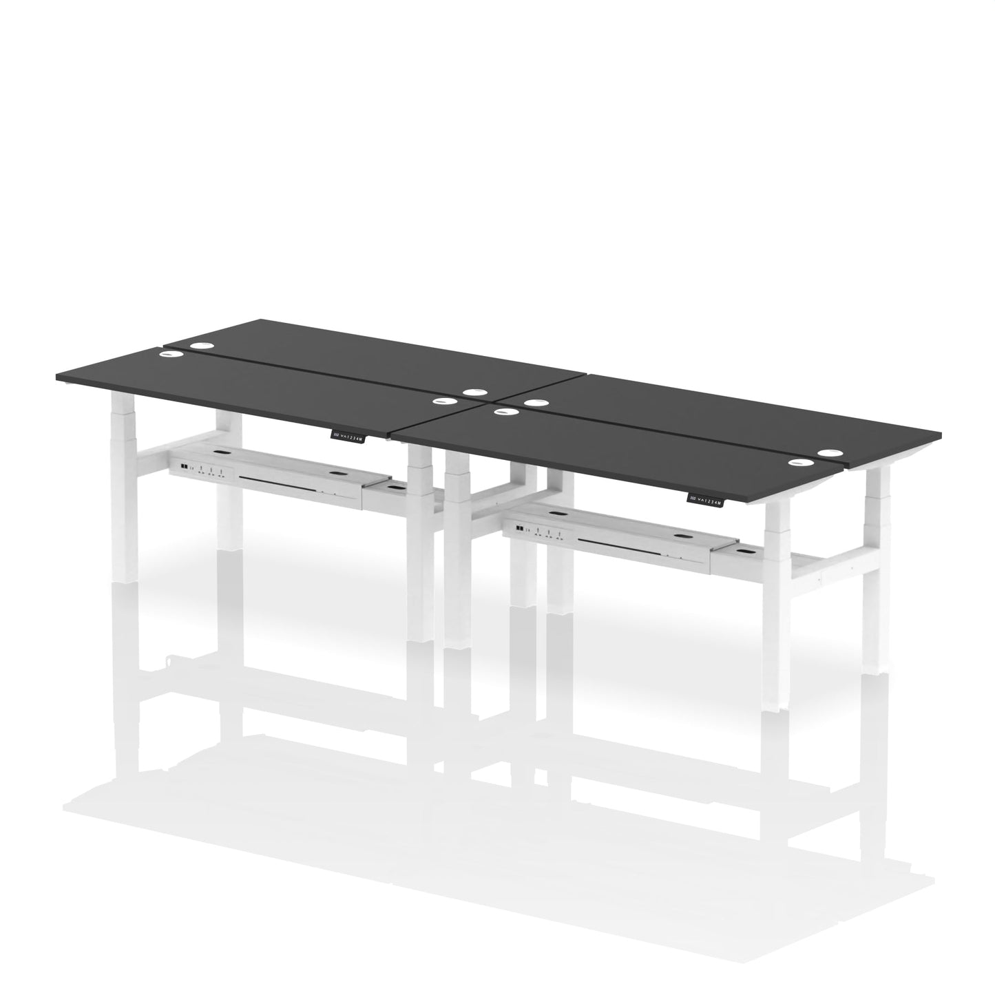 Air Back-to-Back Slimline Height Adjustable Bench Desk - 4 Person - Ergometric