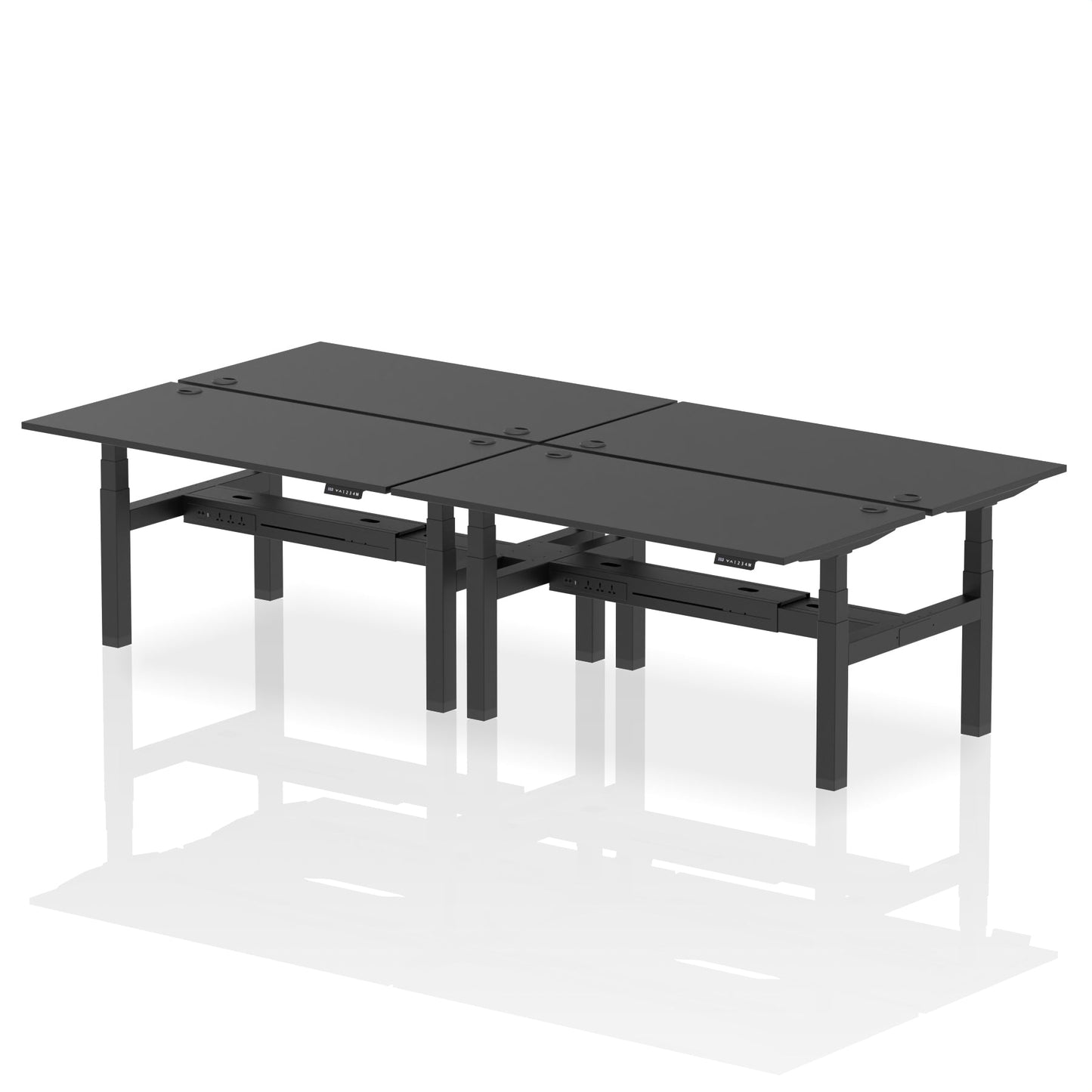 Air Back-to-Back Height Adjustable Bench Desk - 4 Person - Ergometric