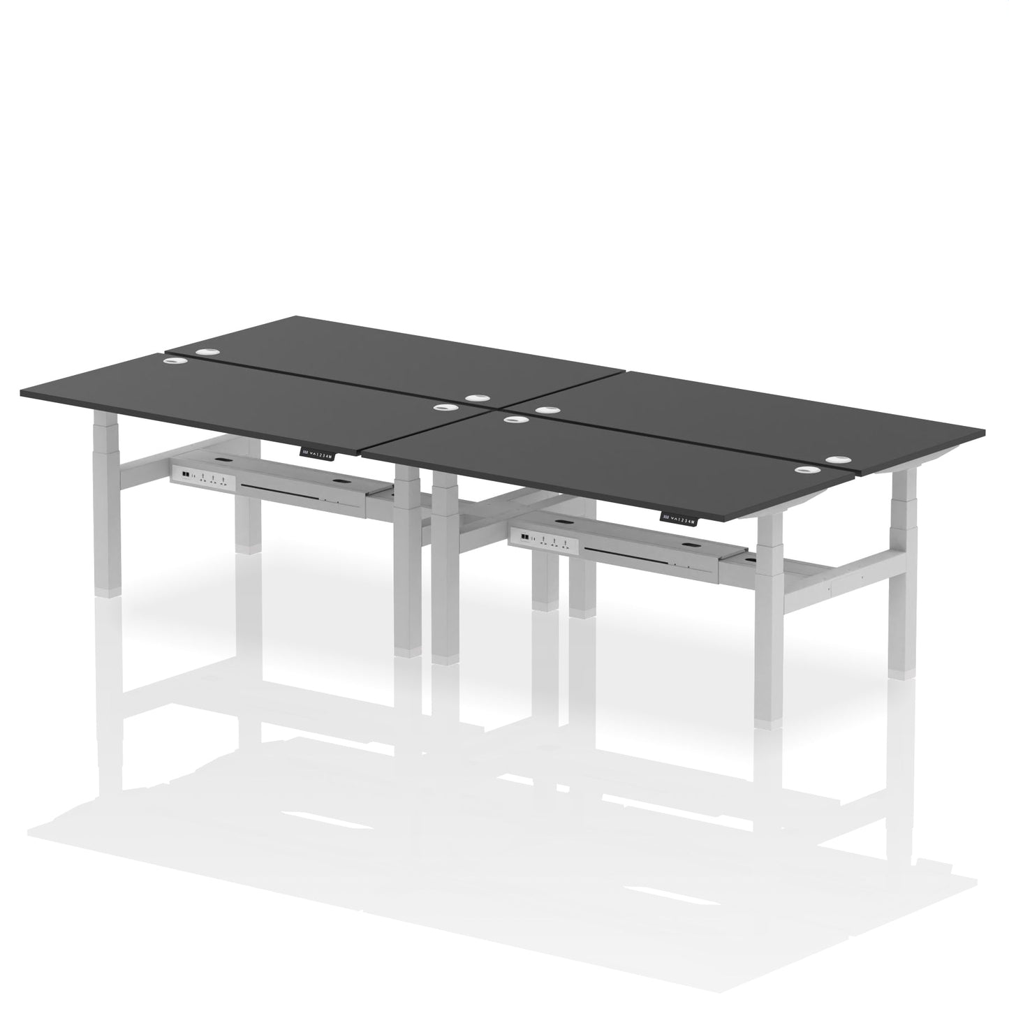 Air Back-to-Back Height Adjustable Bench Desk - 4 Person - Ergometric