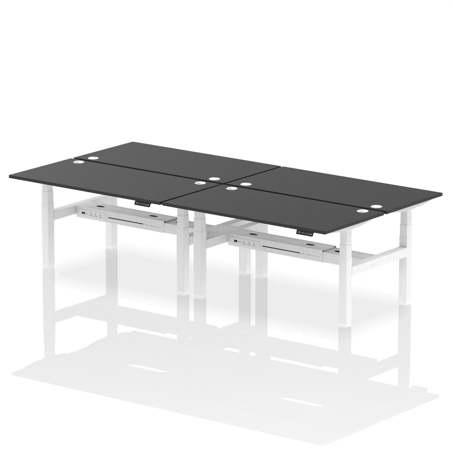 Air Back-to-Back Height Adjustable Bench Desk - 4 Person - Ergometric