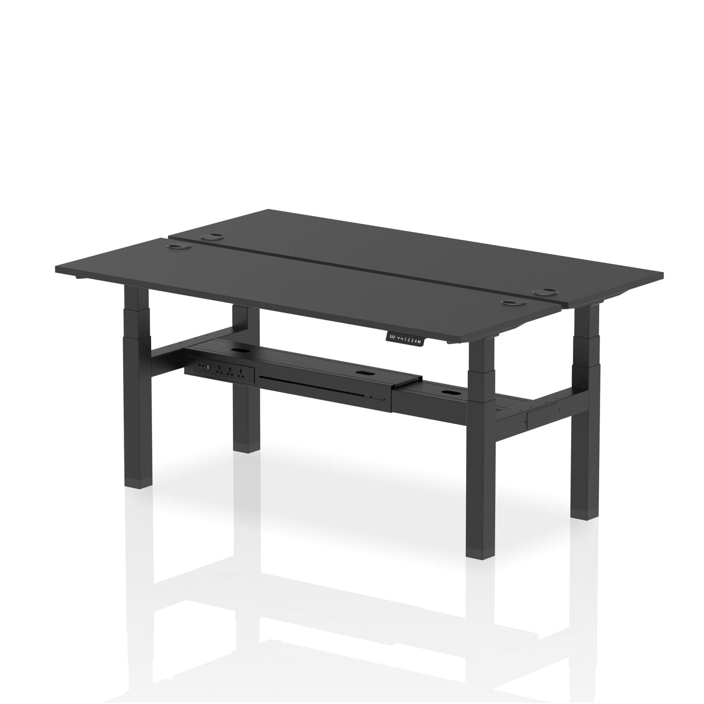 Air Back-to-Back Slimline Height Adjustable Bench Desk - 2 Person - Ergometric