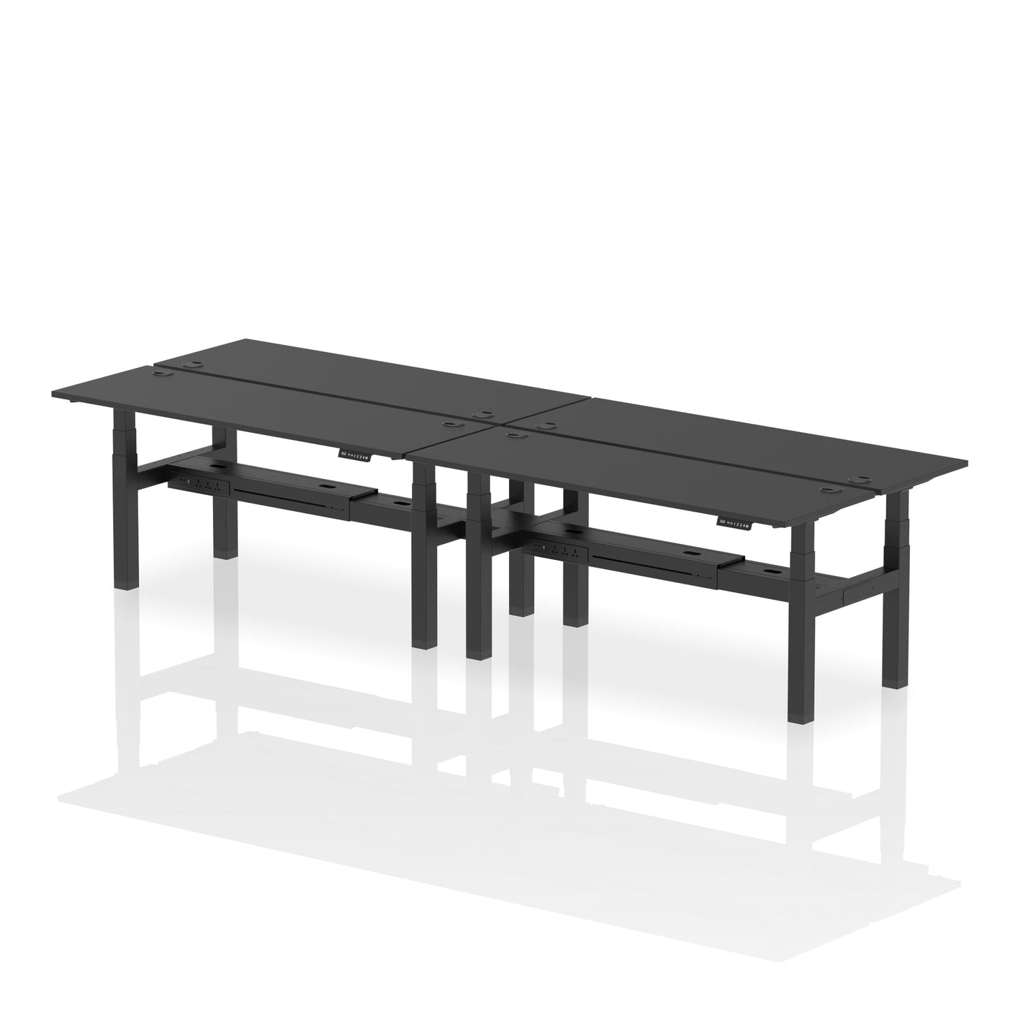 Air Back-to-Back Slimline Height Adjustable Bench Desk - 4 Person - Ergometric