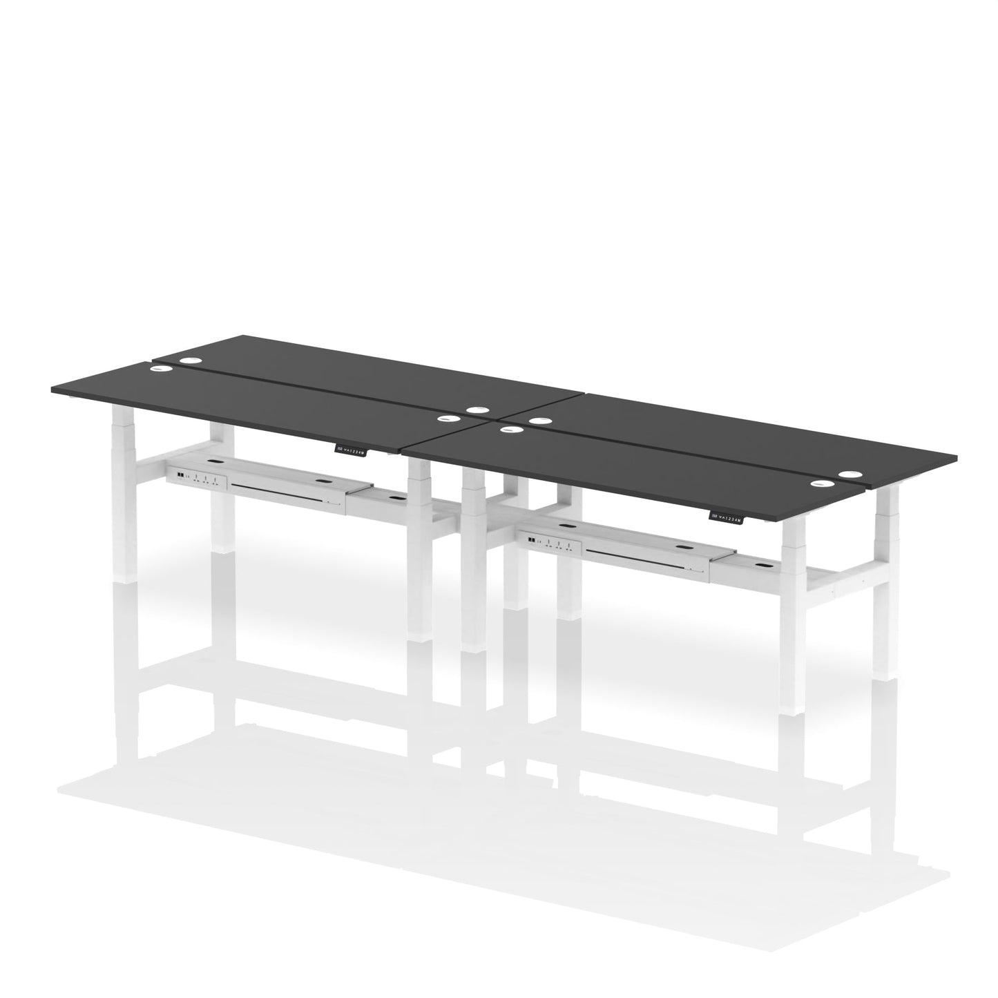 Air Back-to-Back Slimline Height Adjustable Bench Desk - 4 Person - Ergometric