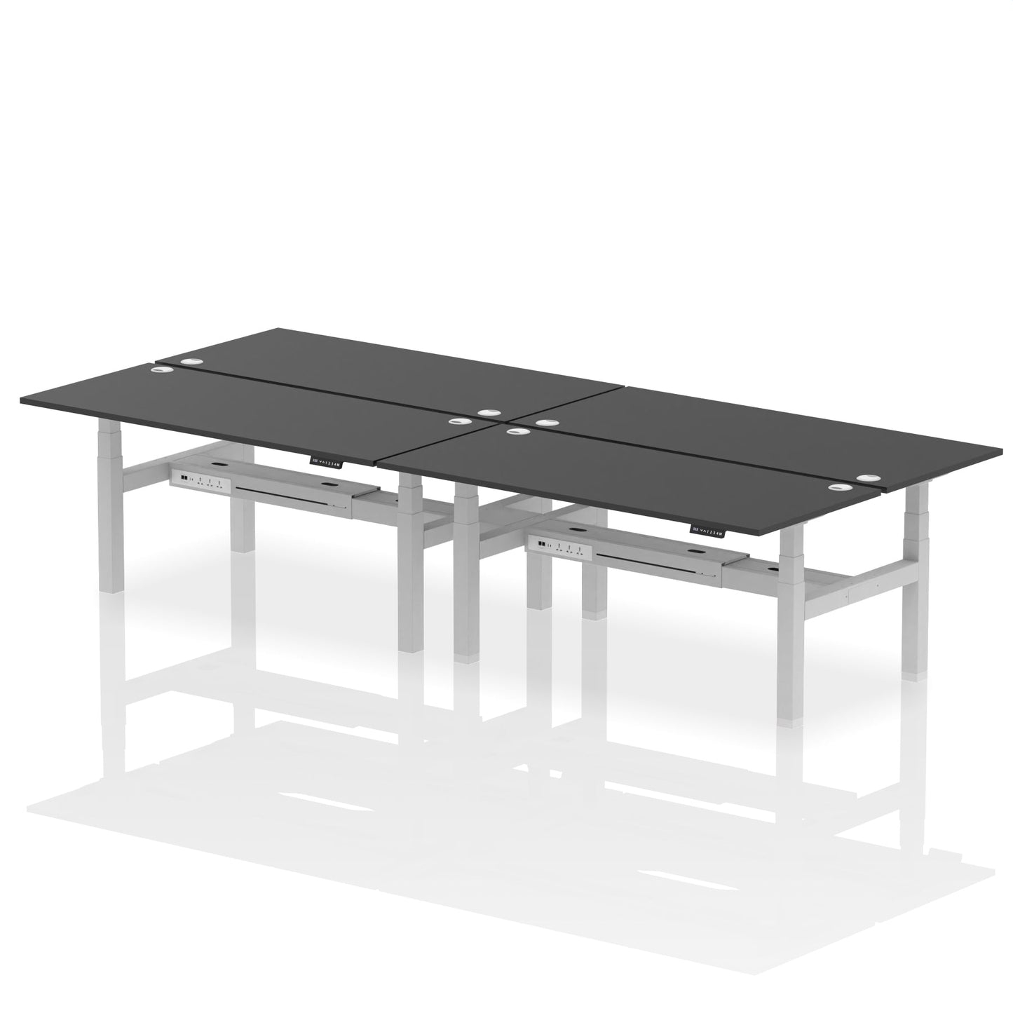 Air Back-to-Back Height Adjustable Bench Desk - 4 Person - Ergometric
