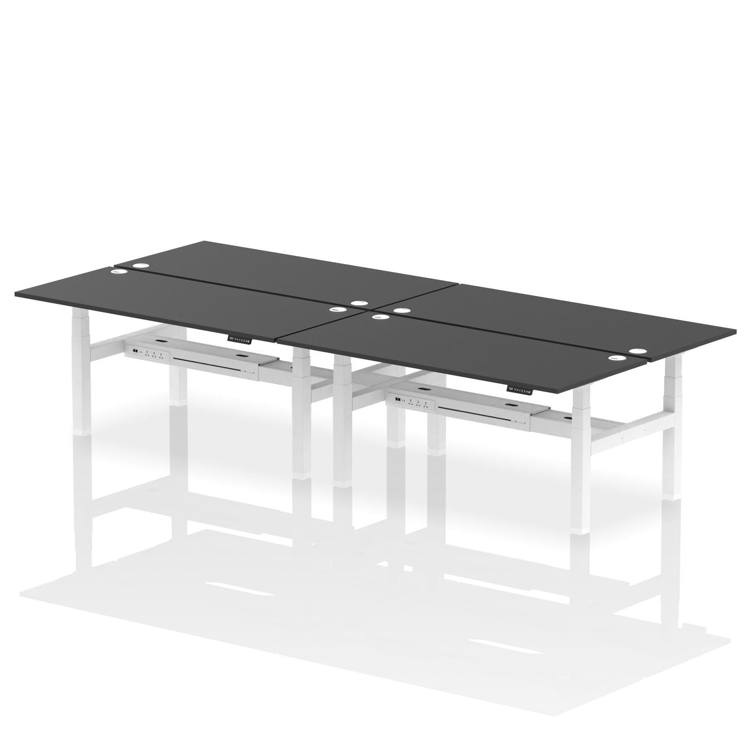 Air Back-to-Back Height Adjustable Bench Desk - 4 Person - Ergometric