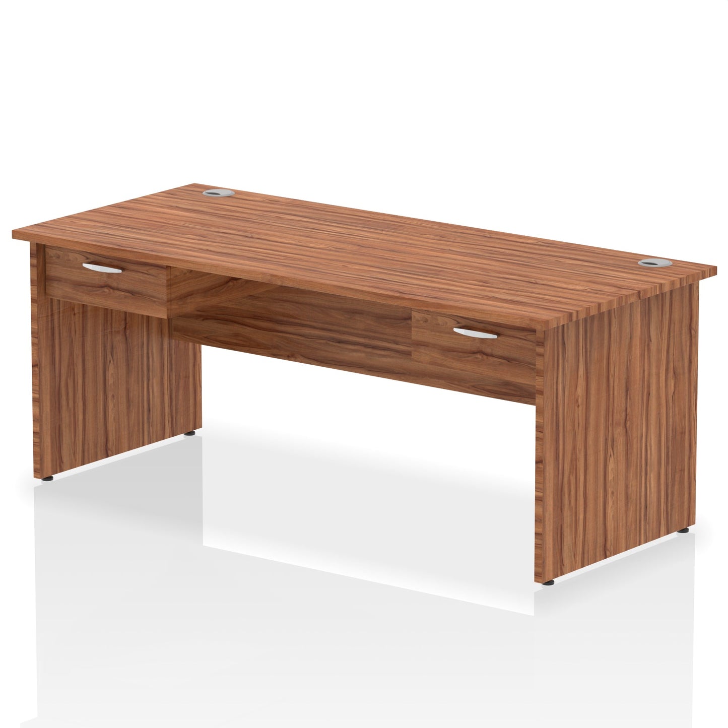 Impulse Panel End Straight Desk Frame With Two One Drawer Fixed Pedestals - Ergometric