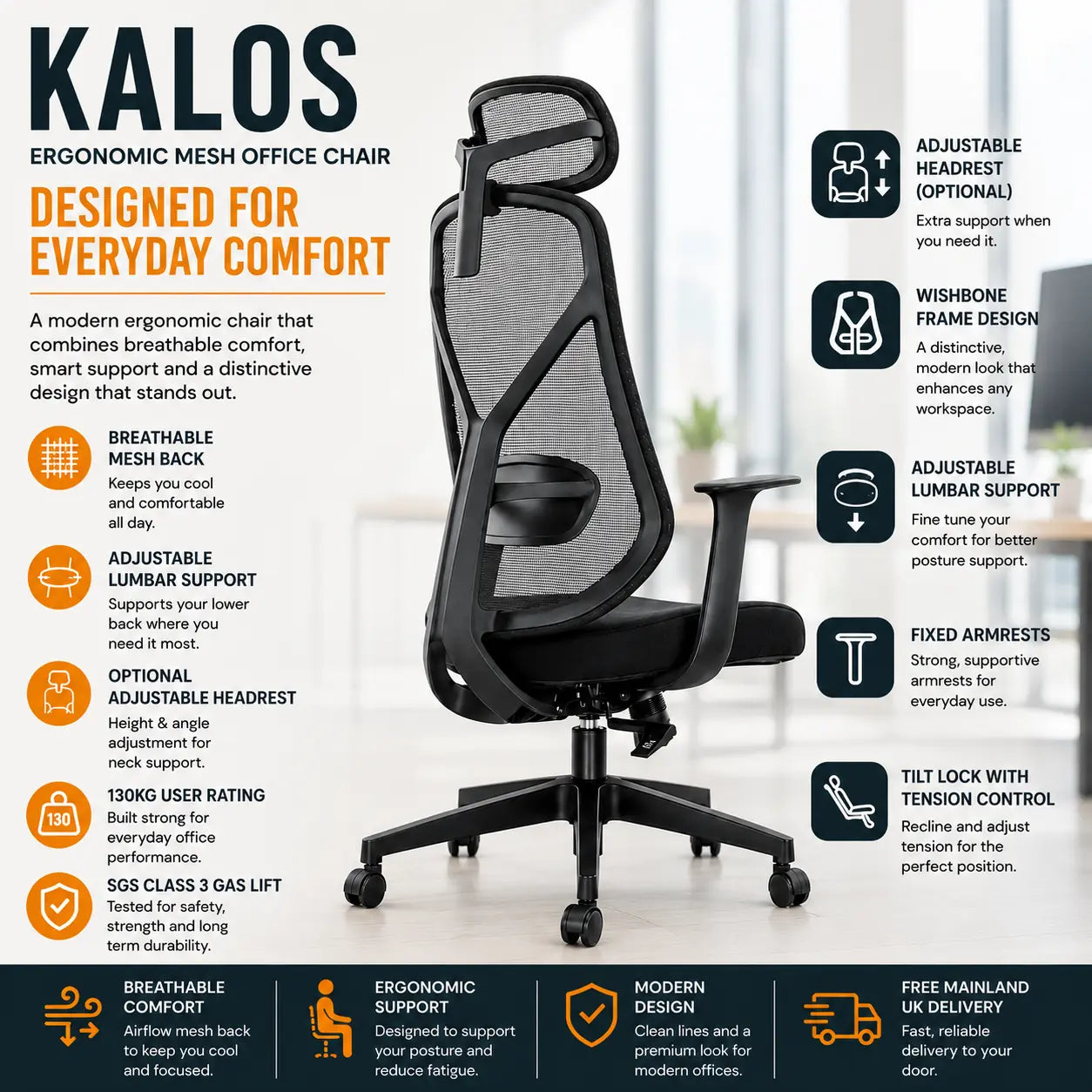 Kalos Ergonomic Mesh Office Chair