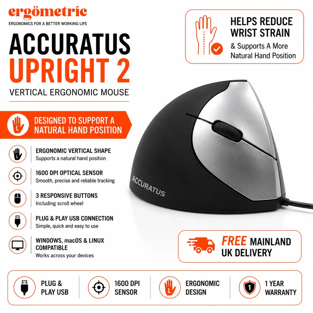 Accuratus Upright Mouse 2 Vertical Ergonomic Mouse