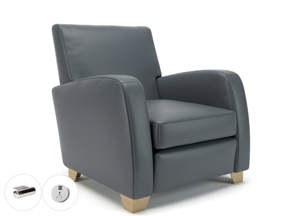 Wynne 81cm Wide Armchair in Cristina Marrone Ultima Faux Leather - Ergometric