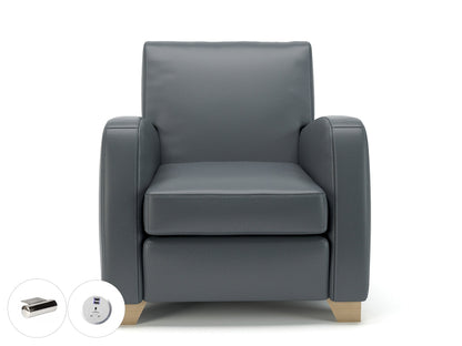 Wynne 81cm Wide Armchair in Cristina Marrone Ultima Faux Leather - Ergometric