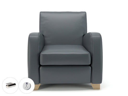 Wynne 81cm Wide Armchair in Cristina Marrone Ultima Faux Leather - Ergometric