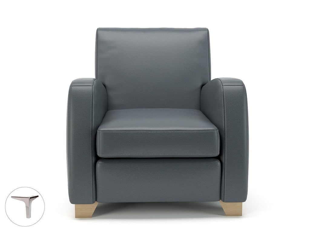 Wynne 81cm Wide Armchair in Cristina Marrone Ultima Faux Leather - Ergometric
