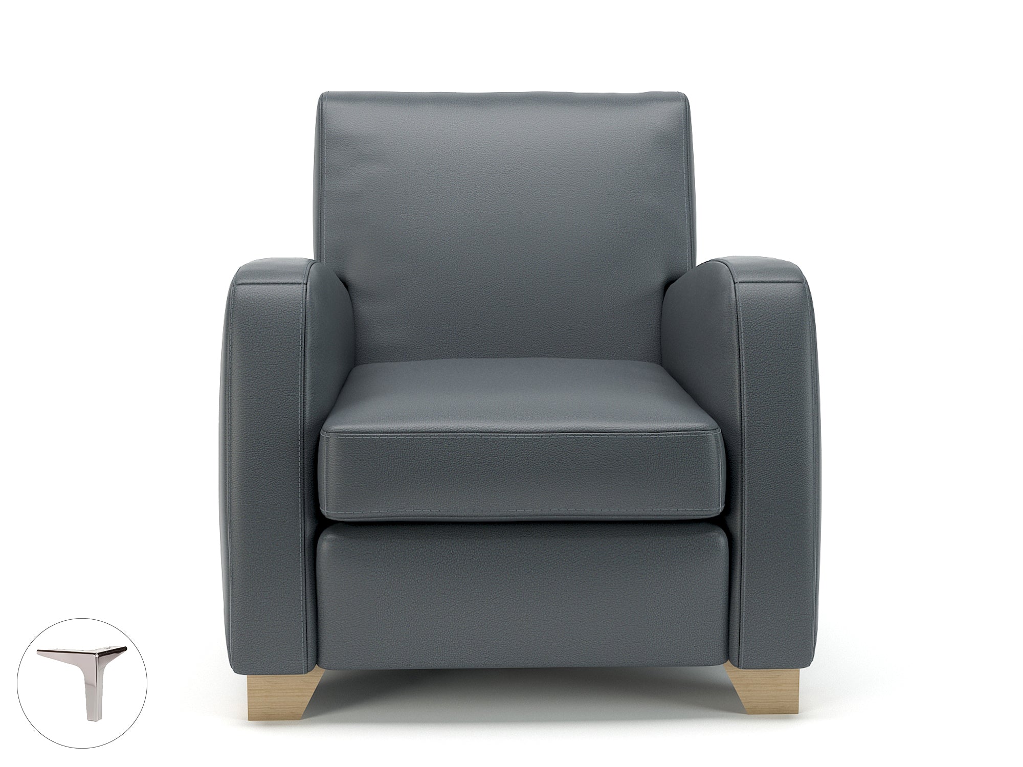 Wynne 81cm Wide Armchair in Cristina Marrone Ultima Faux Leather - Ergometric