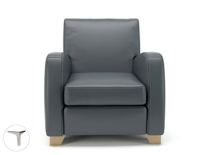 Wynne 81cm Wide Armchair in Cristina Marrone Ultima Faux Leather - Ergometric
