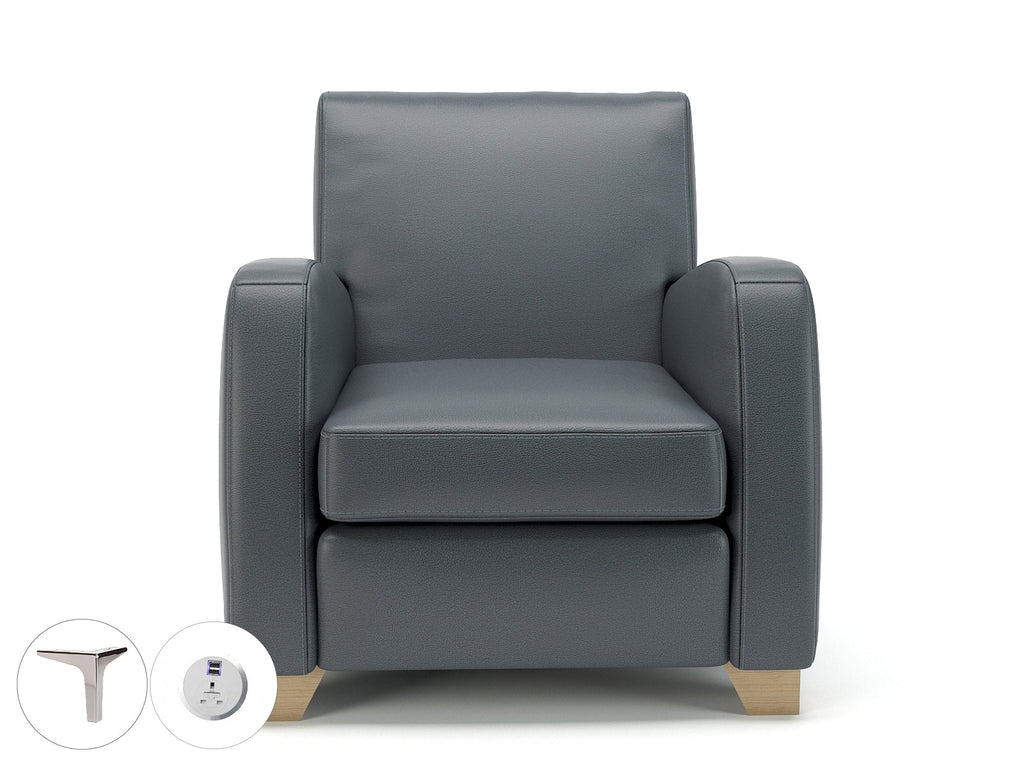 Wynne 81cm Wide Armchair in Cristina Marrone Ultima Faux Leather - Ergometric