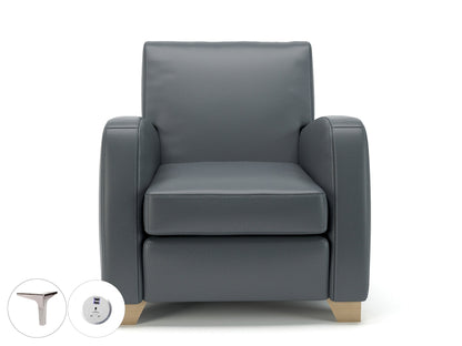 Wynne 81cm Wide Armchair in Cristina Marrone Ultima Faux Leather - Ergometric