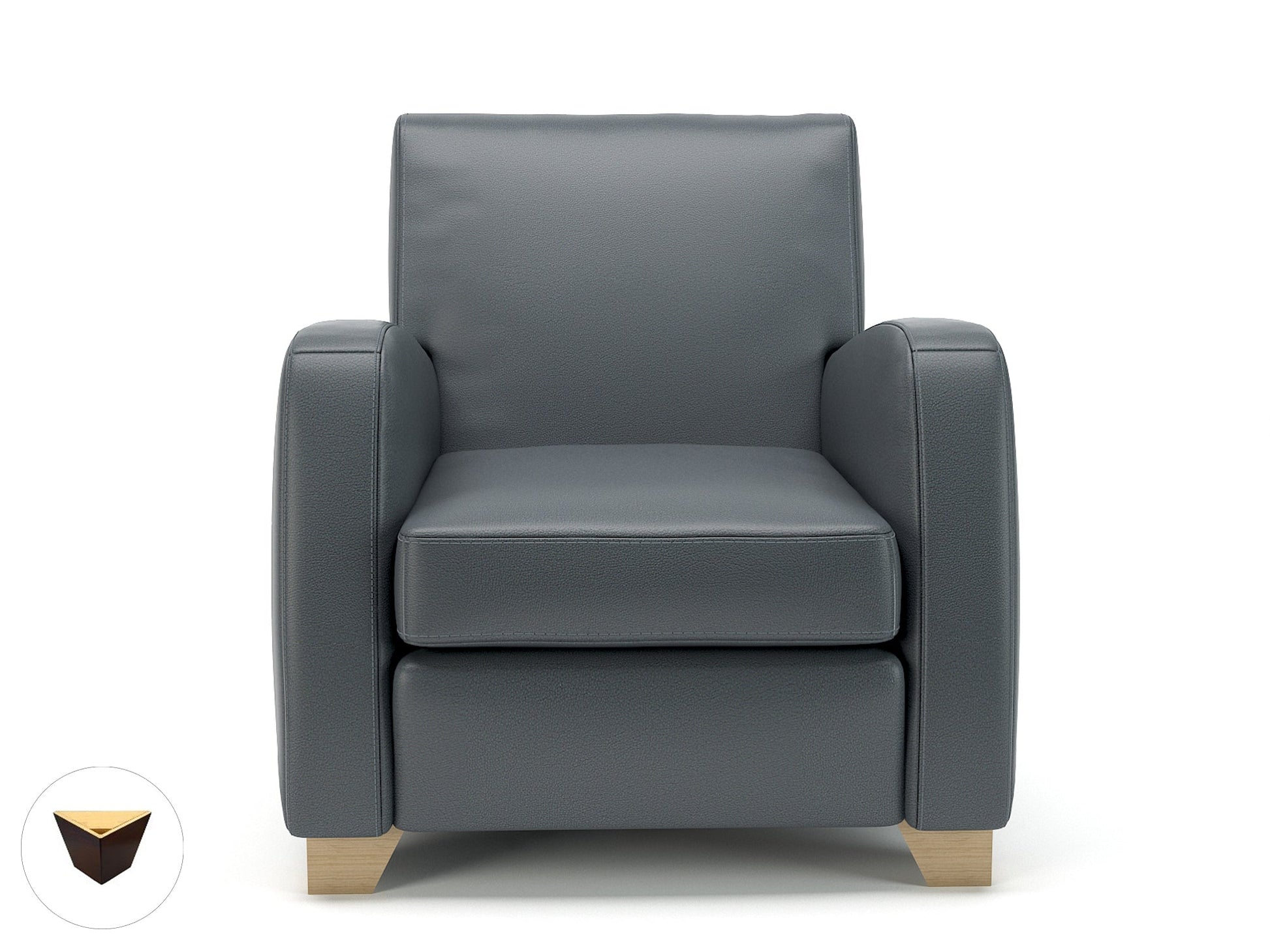 Wynne 81cm Wide Armchair in Cristina Marrone Ultima Faux Leather - Ergometric
