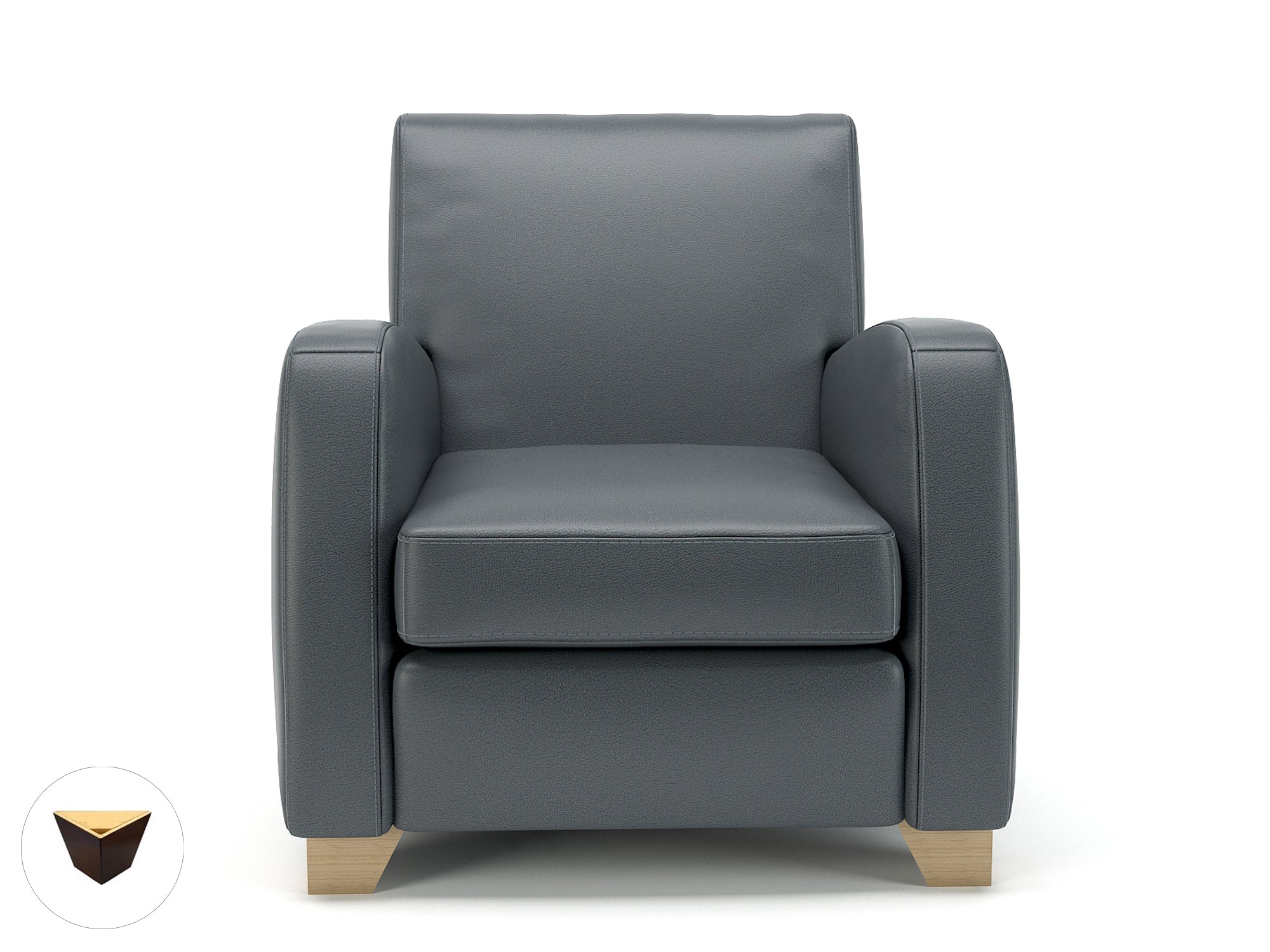 Wynne 81cm Wide Armchair in Cristina Marrone Ultima Faux Leather - Ergometric