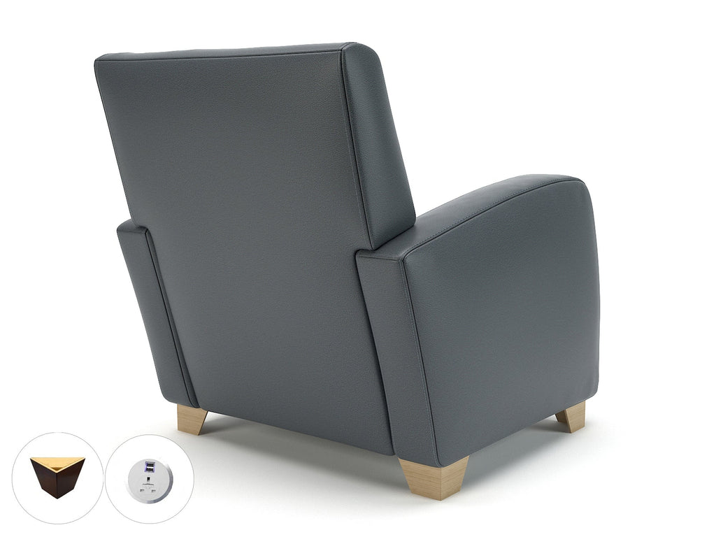 Wynne 81cm Wide Armchair in Cristina Marrone Ultima Faux Leather - Ergometric