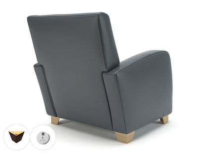 Wynne 81cm Wide Armchair in Cristina Marrone Ultima Faux Leather - Ergometric