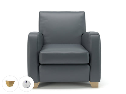 Wynne 81cm Wide Armchair in Cristina Marrone Ultima Faux Leather - Ergometric