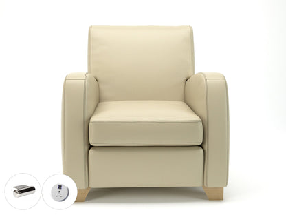 Wynne 81cm Wide Armchair in Cristina Marrone Ultima Faux Leather - Ergometric