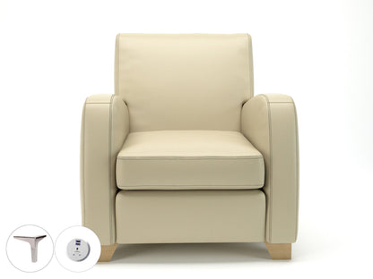 Wynne 81cm Wide Armchair in Cristina Marrone Ultima Faux Leather - Ergometric