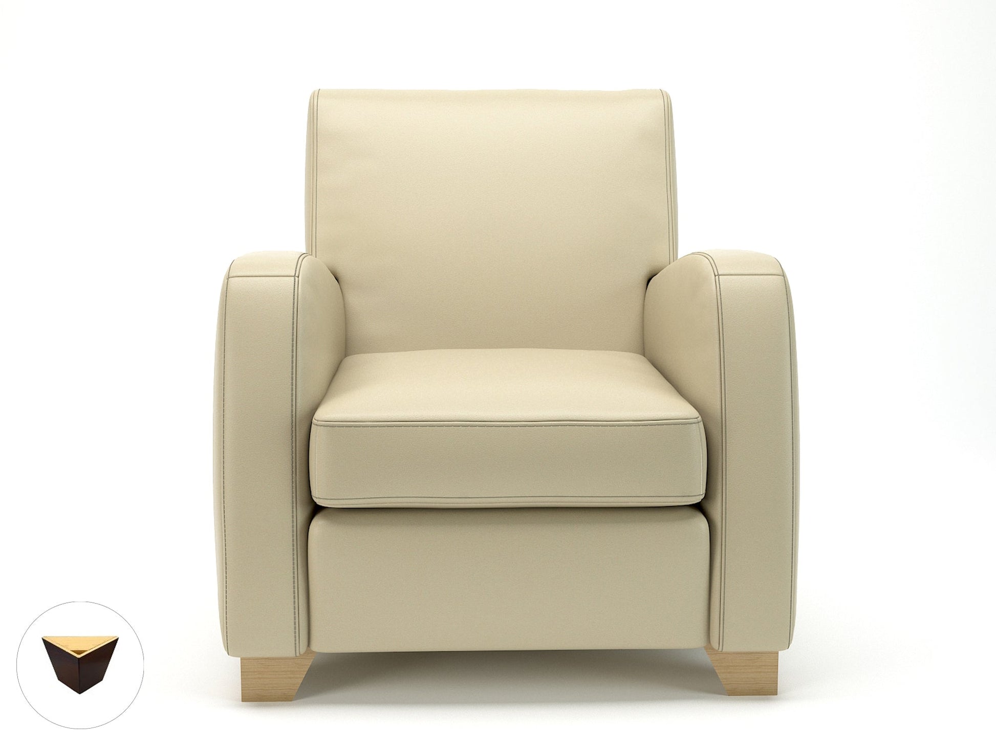 Wynne 81cm Wide Armchair in Cristina Marrone Ultima Faux Leather - Ergometric