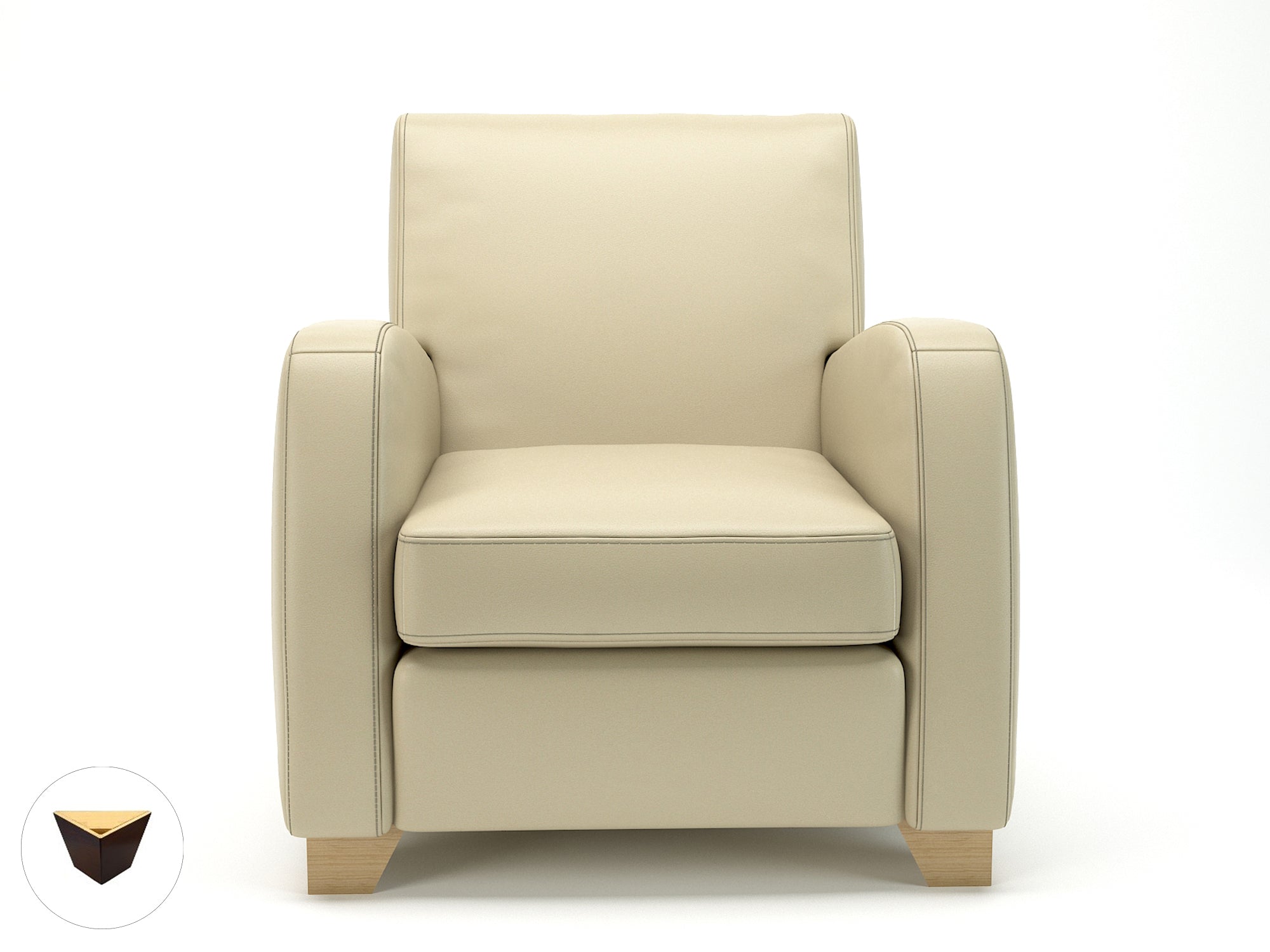 Wynne 81cm Wide Armchair in Cristina Marrone Ultima Faux Leather - Ergometric