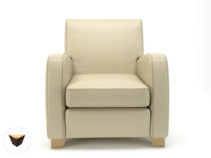 Wynne 81cm Wide Armchair in Cristina Marrone Ultima Faux Leather - Ergometric