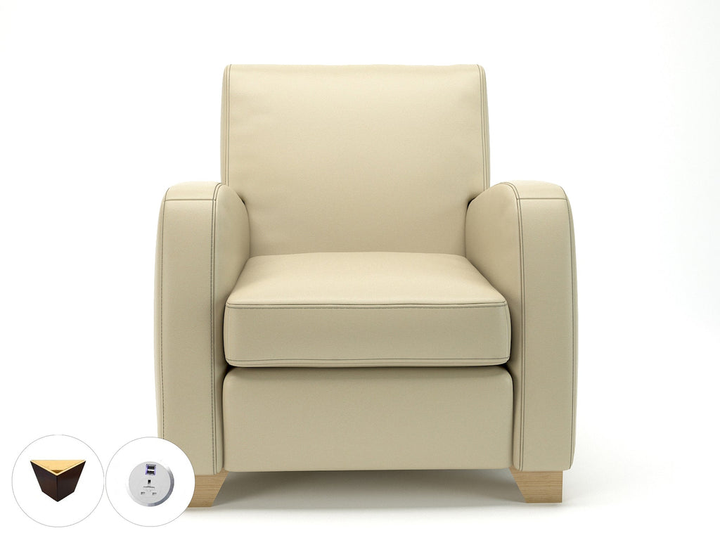 Wynne 81cm Wide Armchair in Cristina Marrone Ultima Faux Leather - Ergometric