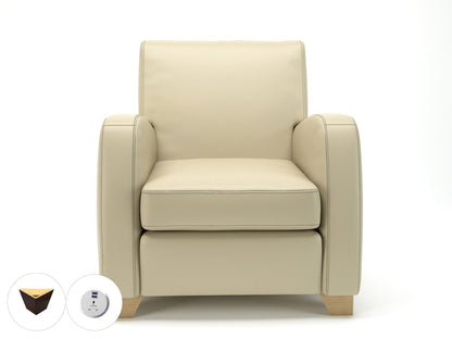 Wynne 81cm Wide Armchair in Cristina Marrone Ultima Faux Leather - Ergometric