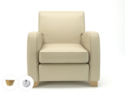 Wynne 81cm Wide Armchair in Cristina Marrone Ultima Faux Leather - Ergometric