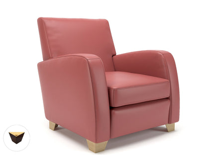Wynne 81cm Wide Armchair in Cristina Marrone Ultima Faux Leather - Ergometric