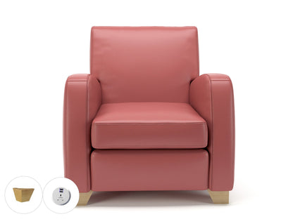 Wynne 81cm Wide Armchair in Cristina Marrone Ultima Faux Leather - Ergometric