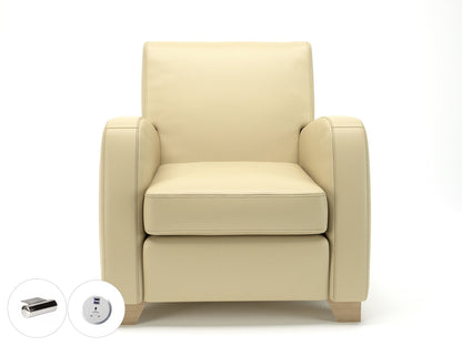 Wynne 81cm Wide Armchair in Cristina Marrone Ultima Faux Leather - Ergometric
