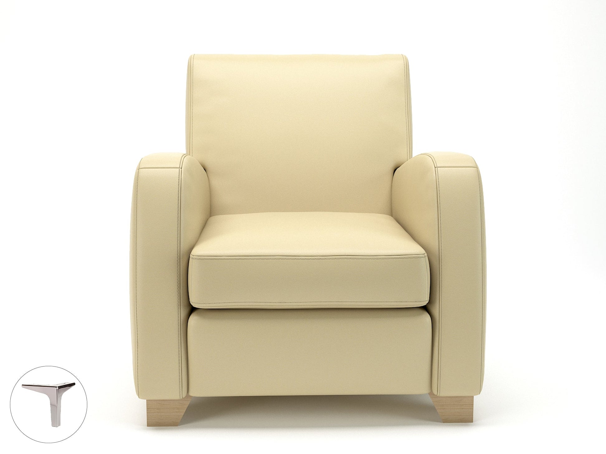 Wynne 81cm Wide Armchair in Cristina Marrone Ultima Faux Leather - Ergometric