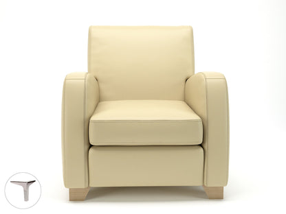 Wynne 81cm Wide Armchair in Cristina Marrone Ultima Faux Leather - Ergometric